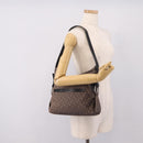 LOEWE Shoulder Bag Canvas Gray Silver Auth bs37666A-24