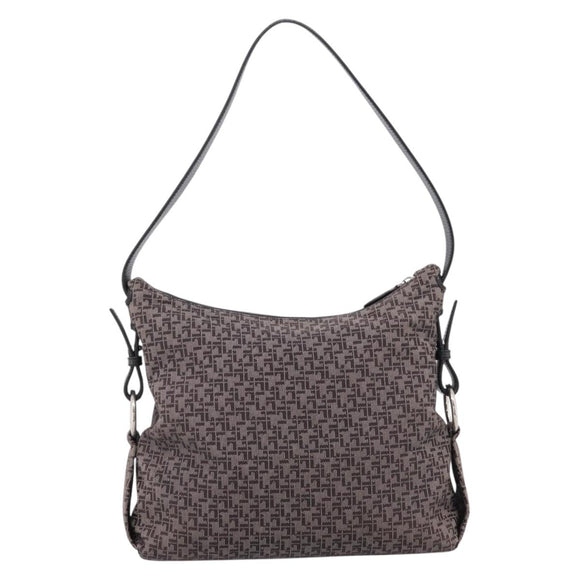 LOEWE Shoulder Bag Canvas Gray Silver Auth bs37666A