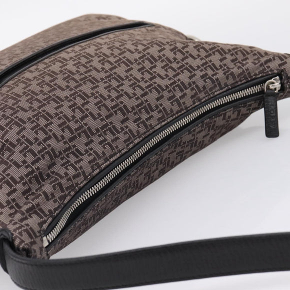 LOEWE Shoulder Bag Canvas Gray Silver Auth bs37666A
