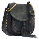 Chloe Hudson Shoulder Bag Leather Black Gold Auth bs37667A-1
