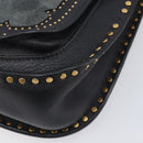Chloe Hudson Shoulder Bag Leather Black Gold Auth bs37667A-11