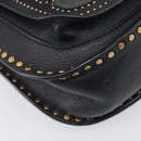 Chloe Hudson Shoulder Bag Leather Black Gold Auth bs37667A-12