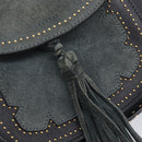 Chloe Hudson Shoulder Bag Leather Black Gold Auth bs37667A-16
