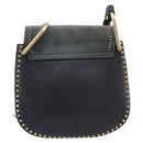 Chloe Hudson Shoulder Bag Leather Black Gold Auth bs37667A-3