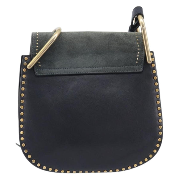 Chloe Hudson Shoulder Bag Leather Black Gold Auth bs37667A
