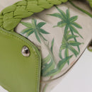 Salvatore Ferragamo Gancini Hand Bag Vinyl Green Silver Auth bs37668-12