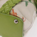 Salvatore Ferragamo Gancini Hand Bag Vinyl Green Silver Auth bs37668-14