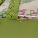 Salvatore Ferragamo Gancini Hand Bag Vinyl Green Silver Auth bs37668-15