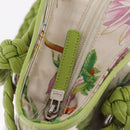 Salvatore Ferragamo Gancini Hand Bag Vinyl Green Silver Auth bs37668-16