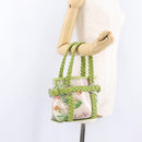 Salvatore Ferragamo Gancini Hand Bag Vinyl Green Silver Auth bs37668-24