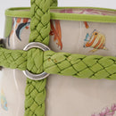 Salvatore Ferragamo Gancini Hand Bag Vinyl Green Silver Auth bs37668-4