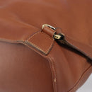 Salvatore Ferragamo Vala Backpack Leather Brown Gold Auth bs37669-13