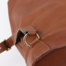 Salvatore Ferragamo Vala Backpack Leather Brown Gold Auth bs37669-15