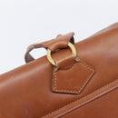 Salvatore Ferragamo Vala Backpack Leather Brown Gold Auth bs37669-16