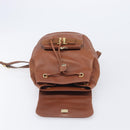 Salvatore Ferragamo Vala Backpack Leather Brown Gold Auth bs37669-18