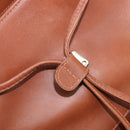 Salvatore Ferragamo Vala Backpack Leather Brown Gold Auth bs37669-19