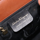 Salvatore Ferragamo Vala Backpack Leather Brown Gold Auth bs37669-20