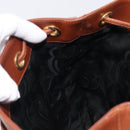 Salvatore Ferragamo Vala Backpack Leather Brown Gold Auth bs37669-23