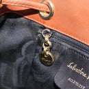 Salvatore Ferragamo Vala Backpack Leather Brown Gold Auth bs37669-24