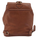 Salvatore Ferragamo Vala Backpack Leather Brown Gold Auth bs37669-3