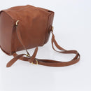 Salvatore Ferragamo Vala Backpack Leather Brown Gold Auth bs37669-7