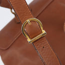 Salvatore Ferragamo Vala Backpack Leather Brown Gold Auth bs37669-9