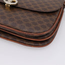 CELINE Macadam Canvas Shoulder Bag PVC Leather Brown Gold Auth bs37670-10