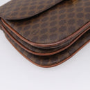CELINE Macadam Canvas Shoulder Bag PVC Leather Brown Gold Auth bs37670-11