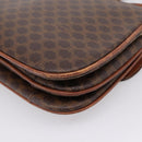 CELINE Macadam Canvas Shoulder Bag PVC Leather Brown Gold Auth bs37670-12
