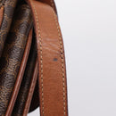 CELINE Macadam Canvas Shoulder Bag PVC Leather Brown Gold Auth bs37670-14
