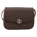 CELINE Macadam Canvas Shoulder Bag PVC Leather Brown Gold Auth bs37670-2