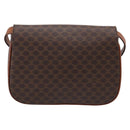 CELINE Macadam Canvas Shoulder Bag PVC Leather Brown Gold Auth bs37670-3