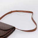 CELINE Macadam Canvas Shoulder Bag PVC Leather Brown Gold Auth bs37670-8