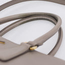 PRADA Hand Bag Saffiano leather 2way Gray Gold Auth bs37671-15