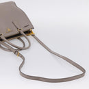 PRADA Hand Bag Saffiano leather 2way Gray Gold Auth bs37671-10