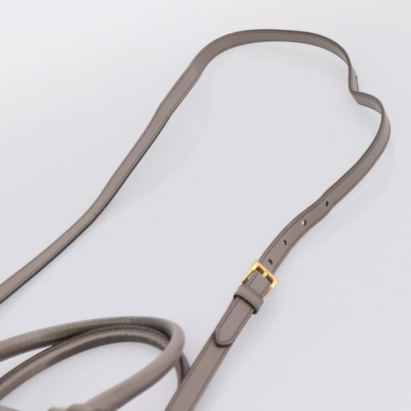 PRADA Hand Bag Saffiano leather 2way Gray Gold Auth bs37671