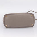 PRADA Hand Bag Saffiano leather 2way Gray Gold Auth bs37671-6