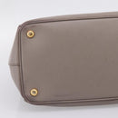 PRADA Hand Bag Saffiano leather 2way Gray Gold Auth bs37671-17
