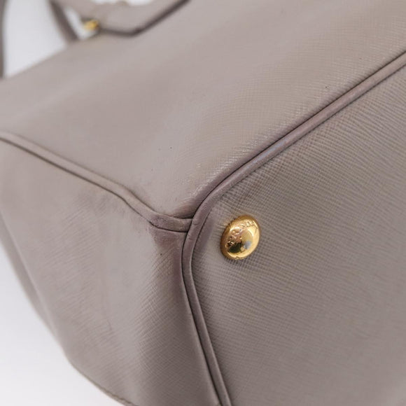 PRADA Hand Bag Saffiano leather 2way Gray Gold Auth bs37671