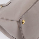 PRADA Hand Bag Saffiano leather 2way Gray Gold Auth bs37671-21