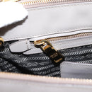 PRADA Hand Bag Saffiano leather 2way Gray Gold Auth bs37671-27