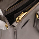 PRADA Hand Bag Saffiano leather 2way Gray Gold Auth bs37671-29