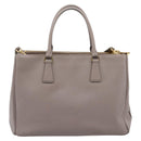 PRADA Hand Bag Saffiano leather 2way Gray Gold Auth bs37671-2