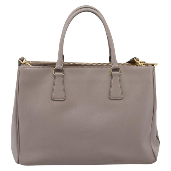 PRADA Hand Bag Saffiano leather 2way Gray Gold Auth bs37671