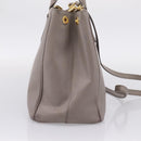 PRADA Hand Bag Saffiano leather 2way Gray Gold Auth bs37671-3