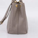 PRADA Hand Bag Saffiano leather 2way Gray Gold Auth bs37671-5
