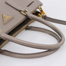 PRADA Hand Bag Saffiano leather 2way Gray Gold Auth bs37671-7