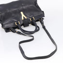 Saint Laurent Cavass Chic Mini Bag Leather 2way Black Gold 370699 Auth bs37674-10