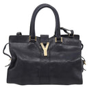 Saint Laurent Cavass Chic Mini Bag Leather 2way Black Gold 370699 Auth bs37674-2