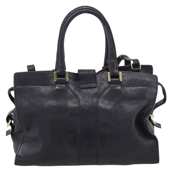 Saint Laurent Cavass Chic Mini Bag Leather 2way Black Gold 370699 Auth bs37674